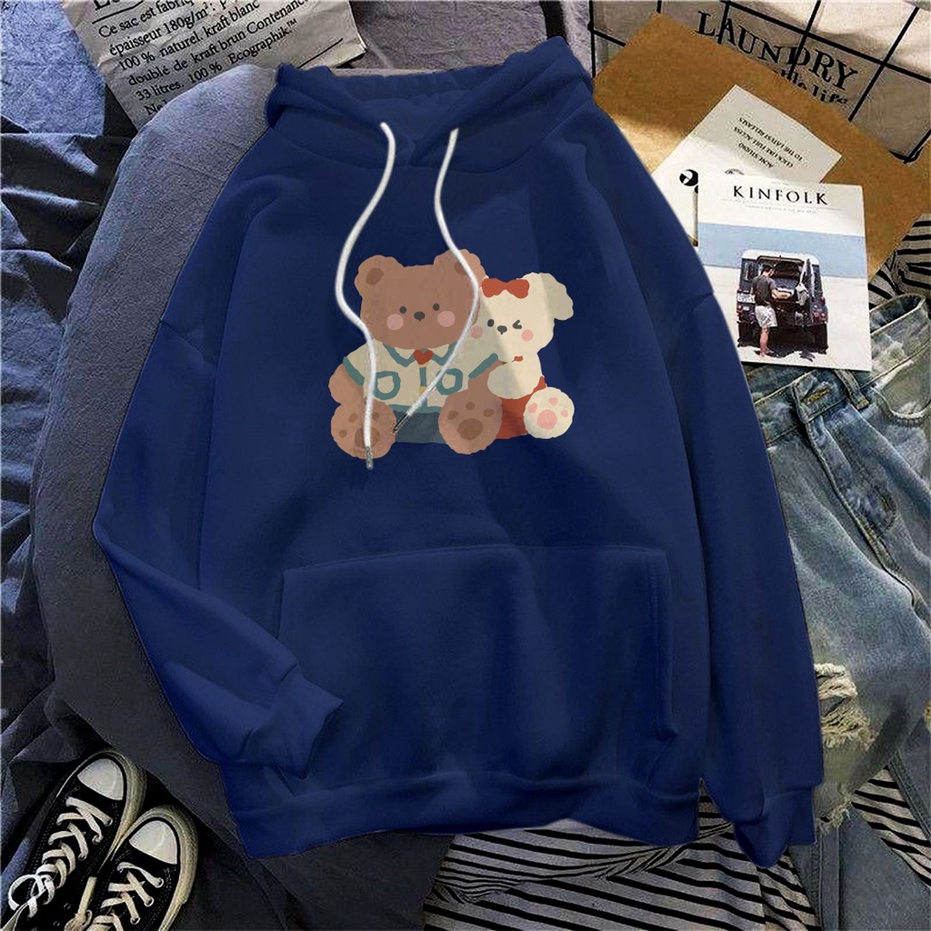 BAD AND BER HOODIE BEAR SWEATER WANITA CREWNECK WANITA - JUMPER KEKINIAN TEBAL TERLARIS