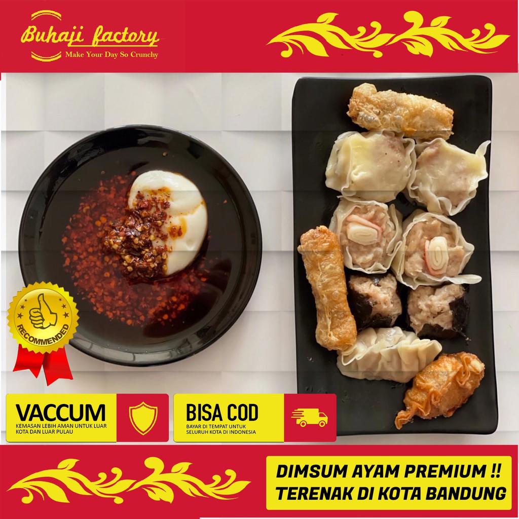 

Dimsum Ayam Frozen Food Big Pack Vacum Free Mayones & Chili Oil Home Made by Buhaji Factory Bandung