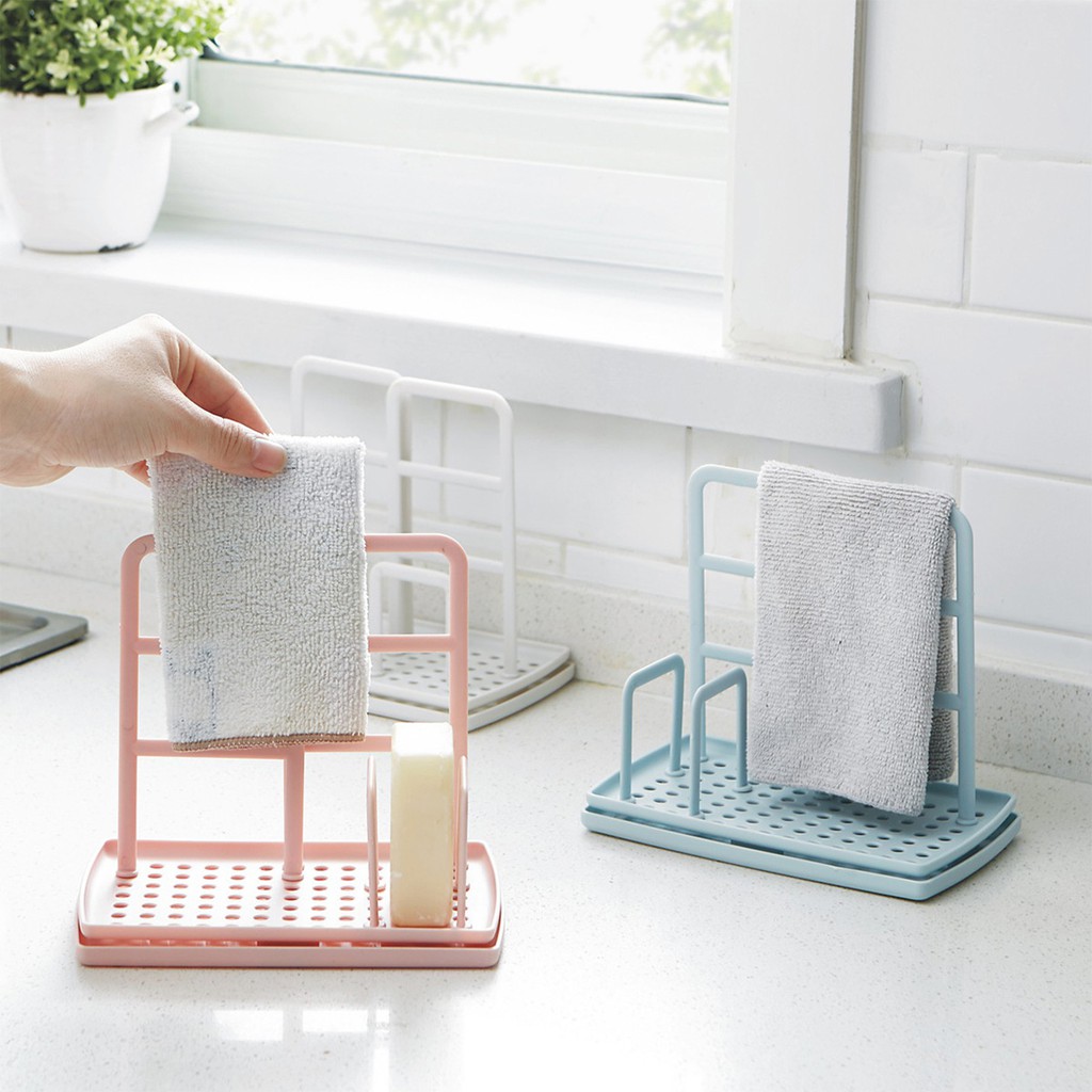 Rak Tirisan Spon / Tempat Spons Cuci Piring Lap Meja Dapur Wastafel / Kitchen Sponge Rag Rack