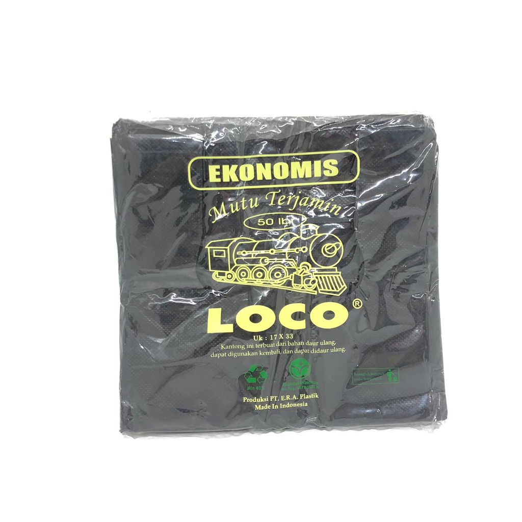 Kantong Plastik kresek loco hitam ekonomis UK 17X33 / UK 24X40 / UK35X55  plastik kresek loco