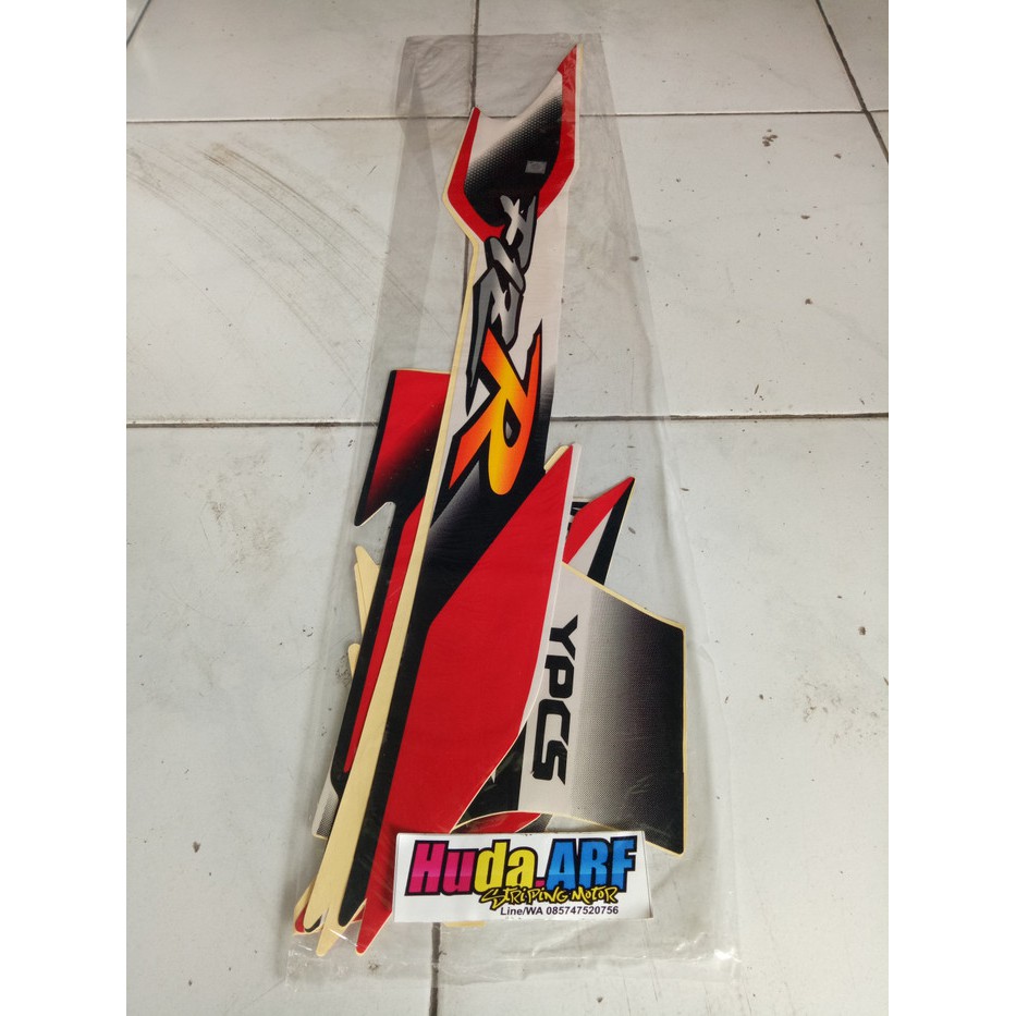 Striping sticker stiker list lis body yamaha fizr 2001 merah putih