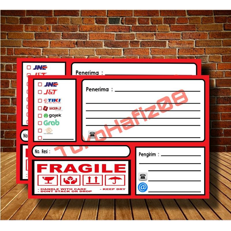 

100pcs stiker Pengiriman Paket online/ol shop Warna MERAH elegan Lucu unik label