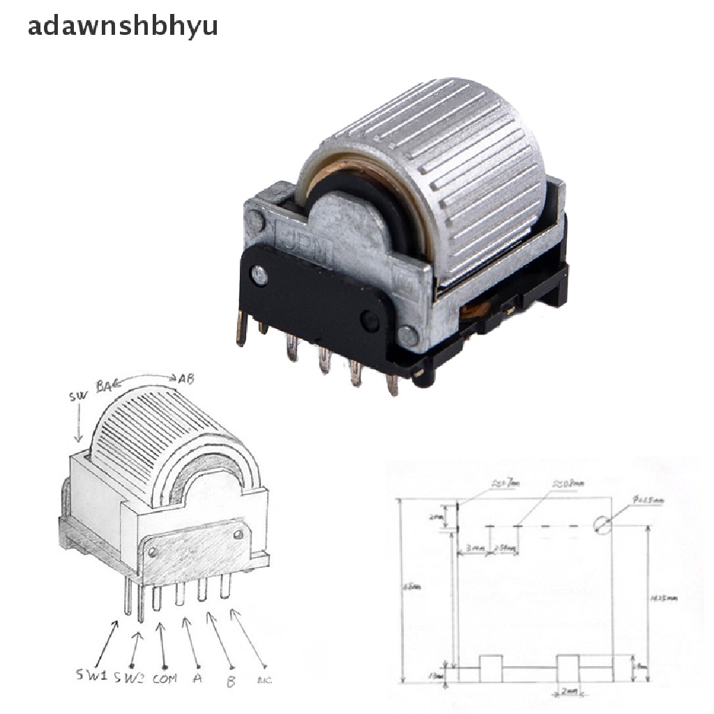 Adawnshbhyu 1Pcs EVQWGD001 Encoder Roller Wheel Dengan Switch Push 6pin