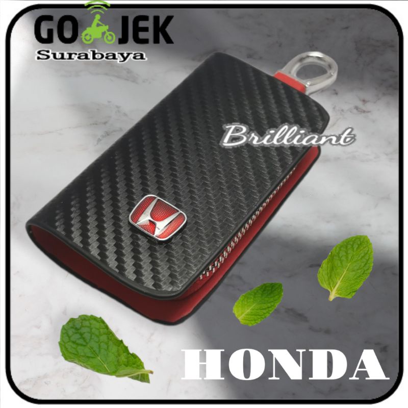 Dompet STNK Gantungan Stainlese Eclusive Model Karbon - Logo Mobil