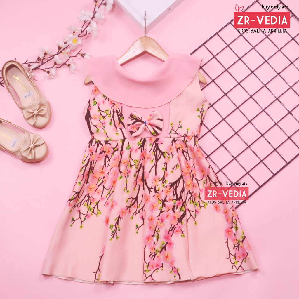Dress Cantika uk 4-5 Tahun / Baju Anak Perempuan Dres Yukensi Harian Gaun Pesta Balita Cewek Import
