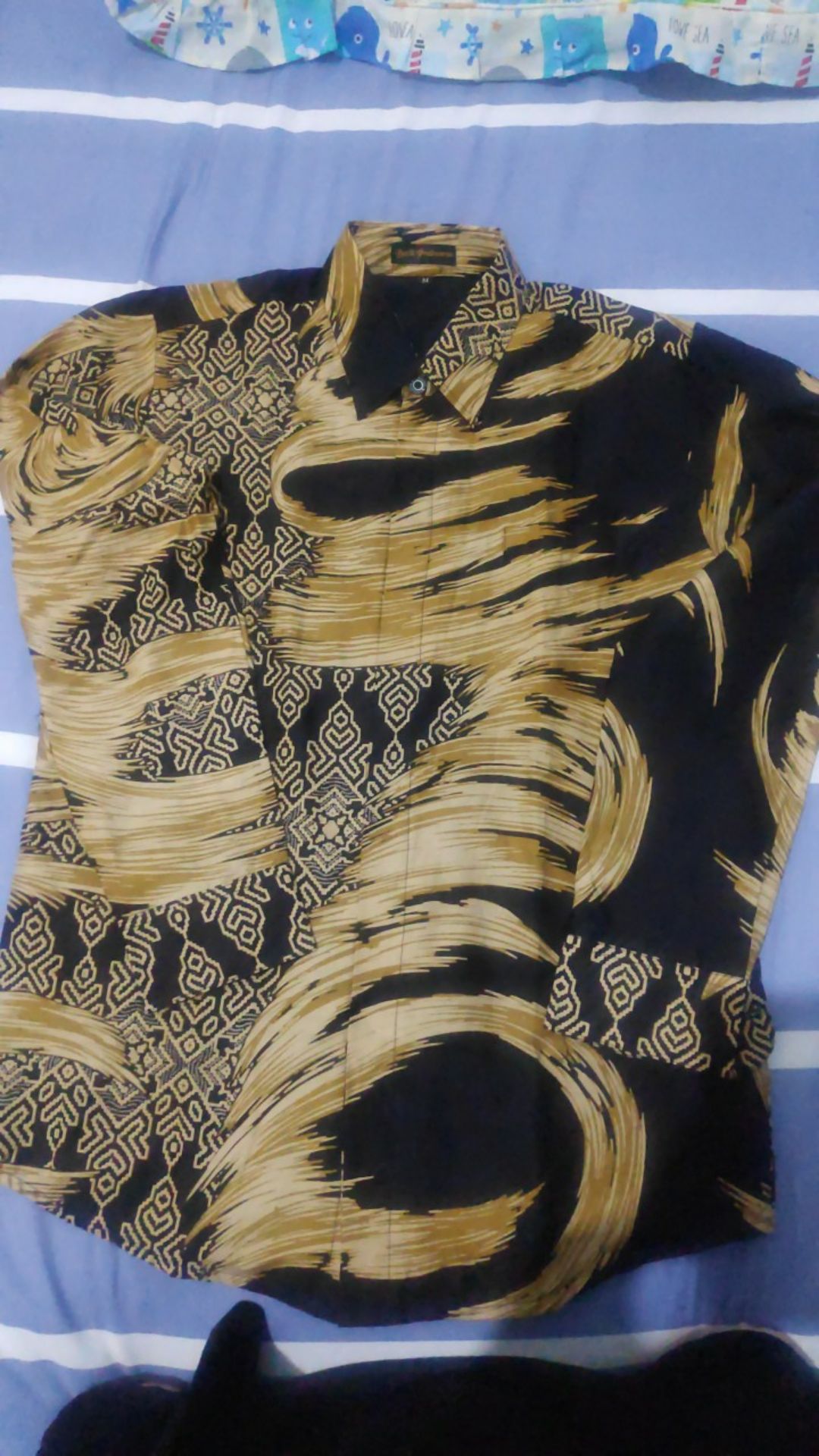 Bowo Laksono Kemeja Batik Pria Lengan Panjang Slimfit Katun Printing Hem Baju Atasan Kantor Modern