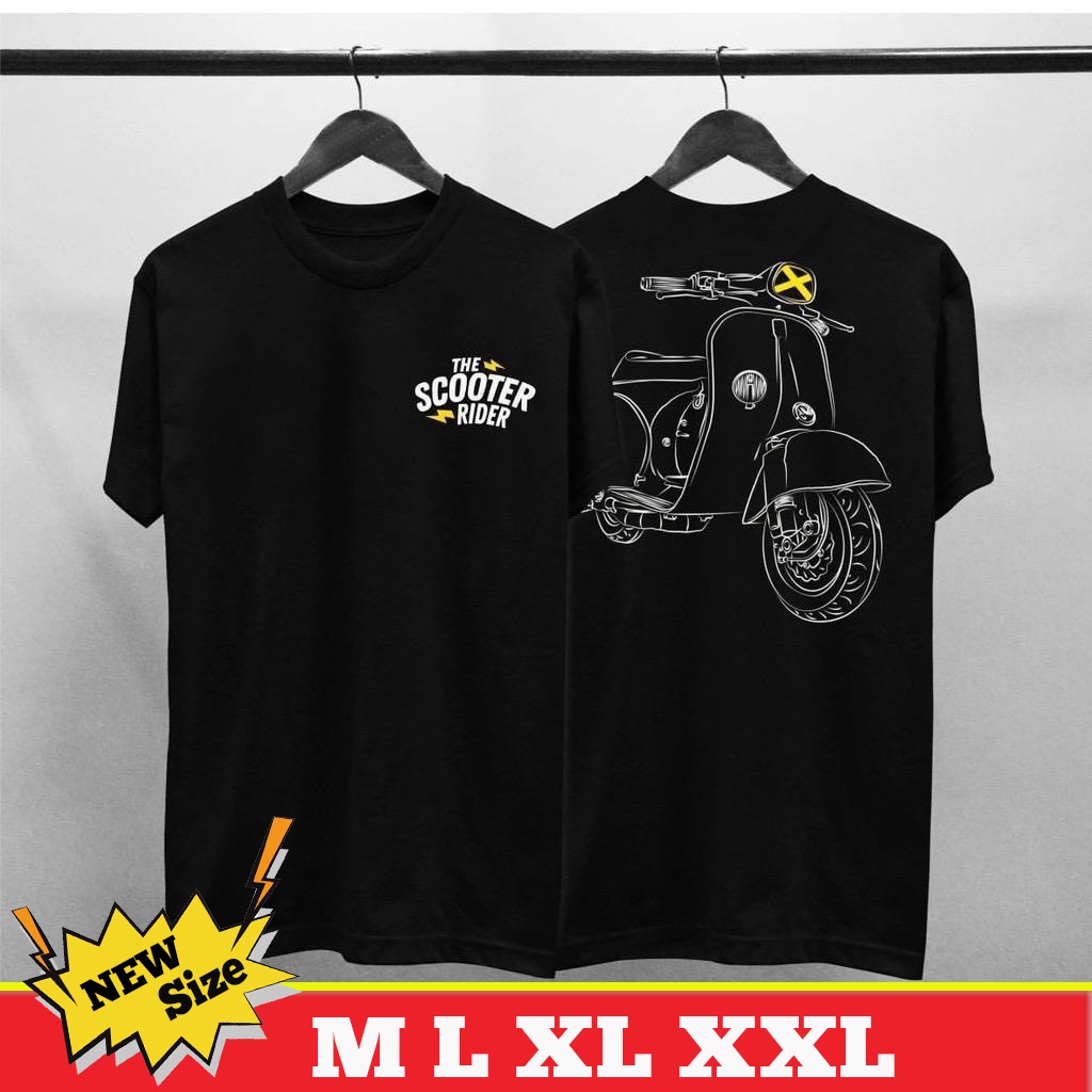 Sh3sil - Kaos Pria Kaos Distro THE SCOOTER RIDER Black BC134