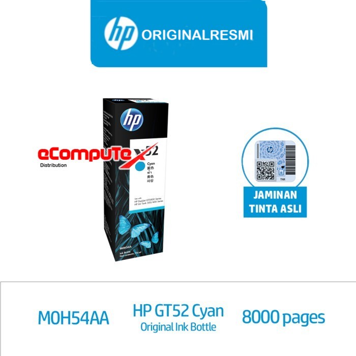 TINTA PRINTER HP GT 52 CYAN /   HP GT52 INK BOTTLE CYAN   ORIGINAL - RESMI