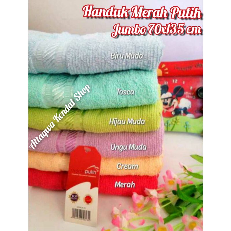 Handuk Katun Jumbo Merah Putih / MP JUMBO UK. 135x70