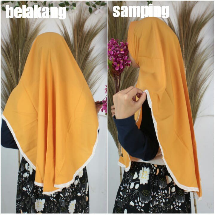 Jilbab kerudung wolfis renda dan wolfis pet simple tali limited edition hijab daily