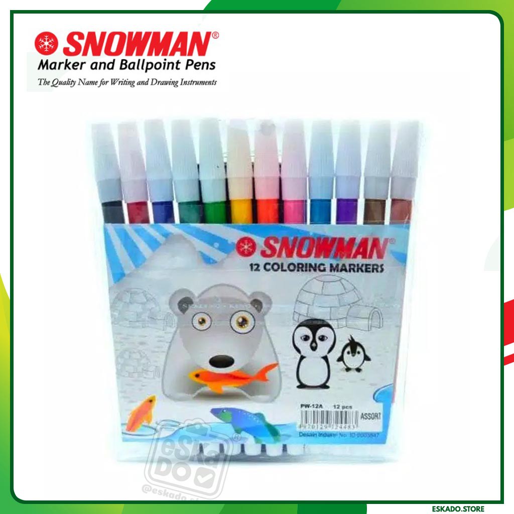 Spidol Snowman 12 Warna