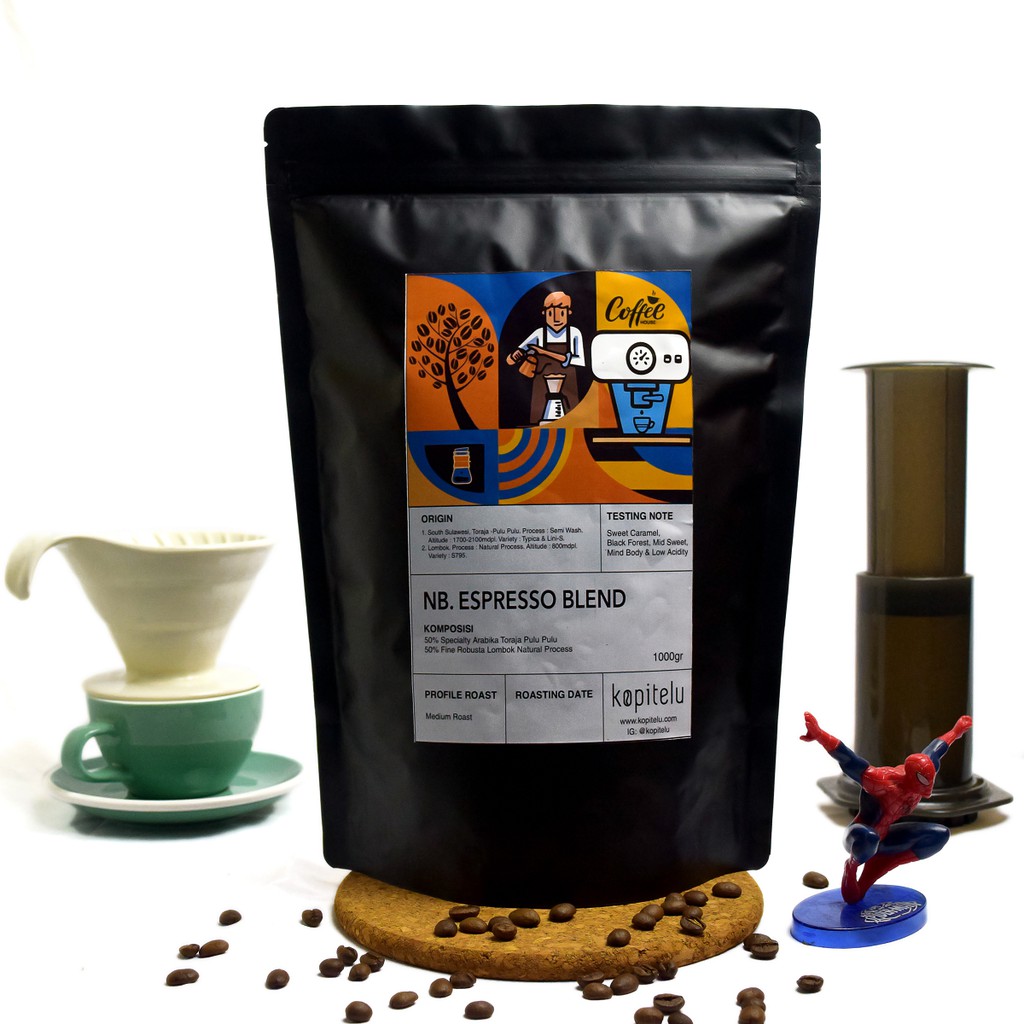 

Kopitelu NB - Espresso Blend (50% Arabika Toraja & 50% Robusta Lombok) 1 KG