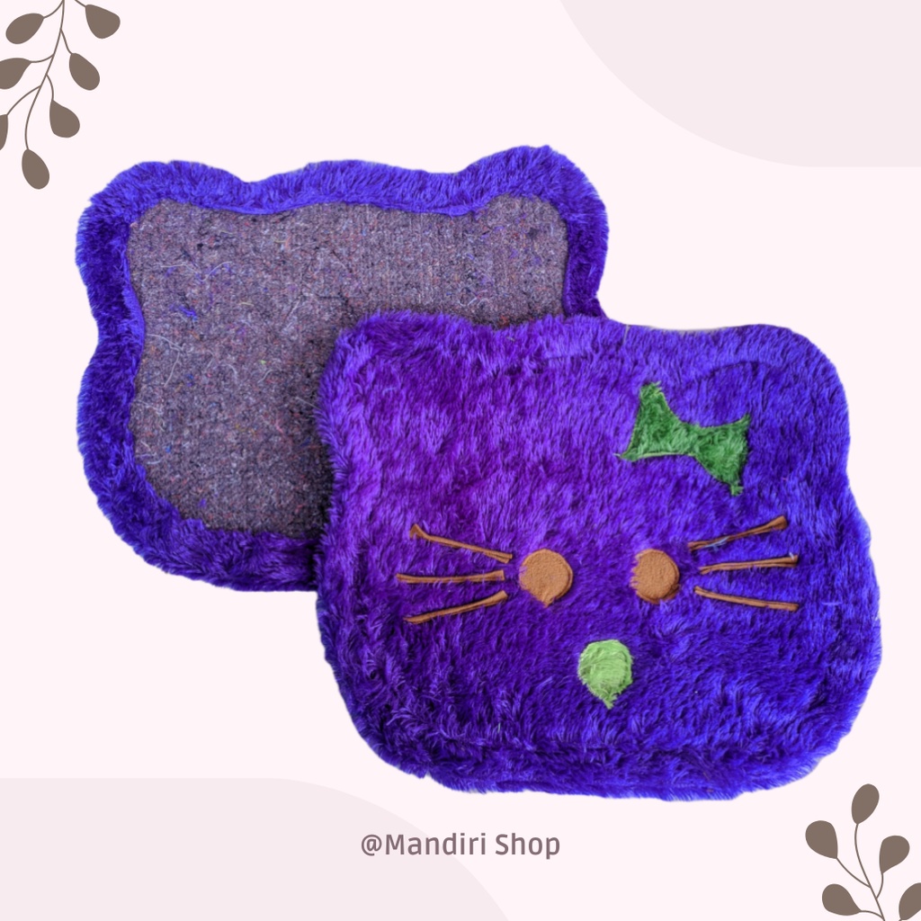 Kesed kaki karakter bulu rasfur anti slip-Hello kitty ungu