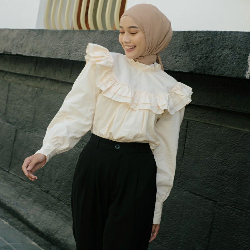 Rosie Blouse Kemeja Outfit Hijab Wanita Blus Renda