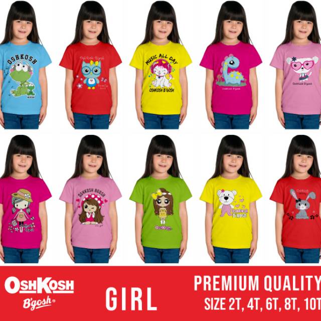 kaos oshkos anak cewek/2--8 thn