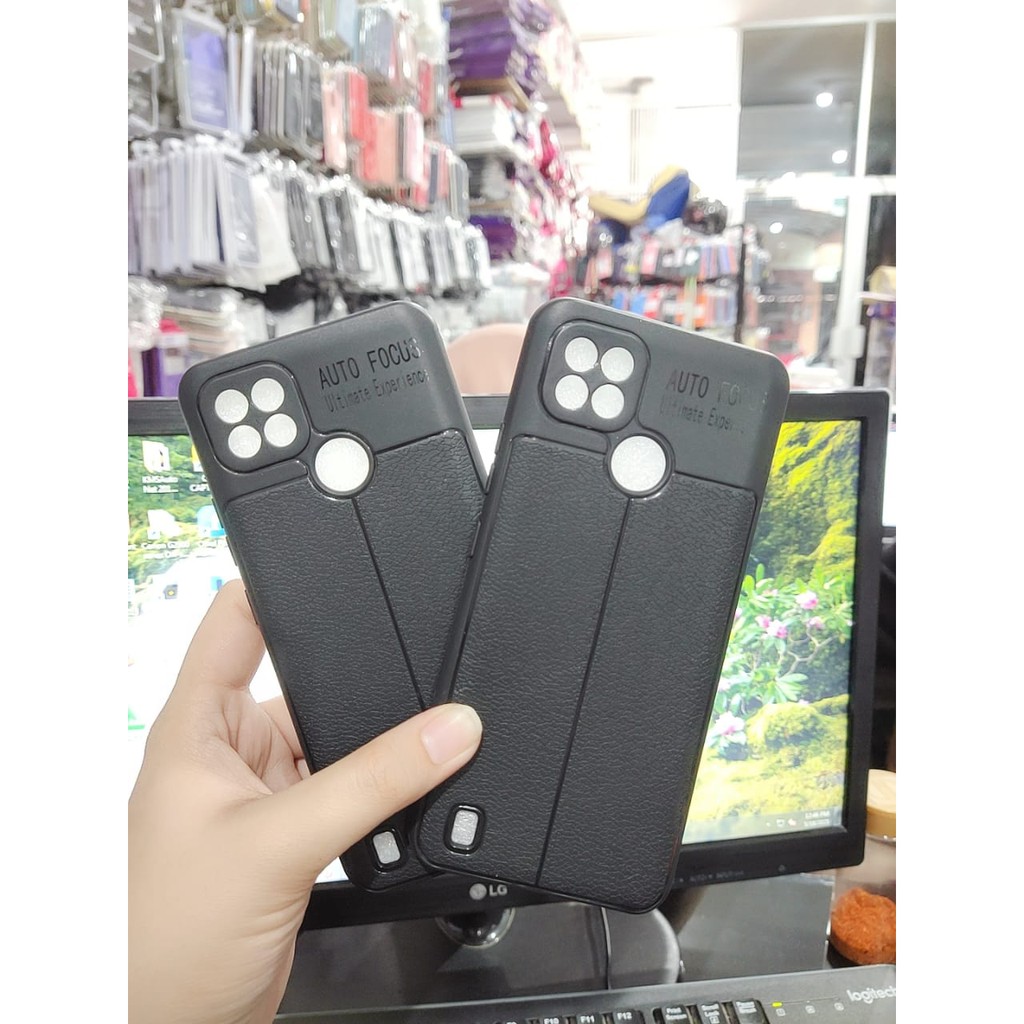 AutoFokus Realme C21 6.5 inchi Leather Soft Case AUTOFOCUS Motif Kulit Jeruk