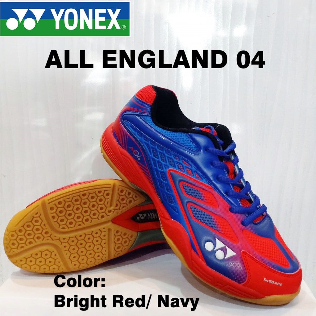 SEPATU BADMINTON YONEX ALL ENGLAND 04 BRIGHT RED NAVY (SIZE 43)