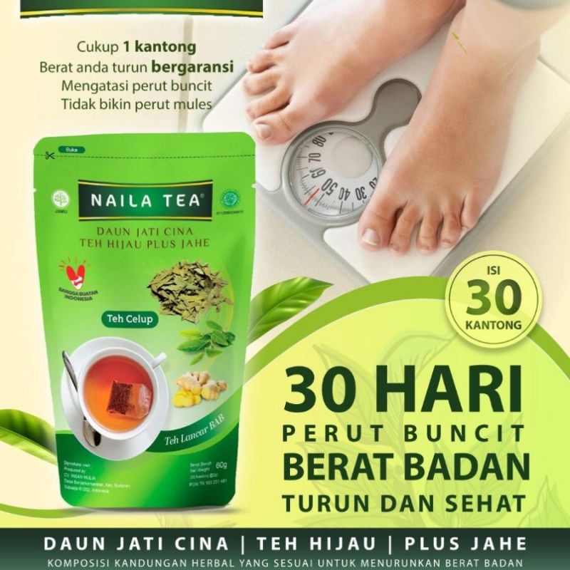 Teh Diet Pelangsing Herbal NAILA Tea Isi 30 Bag