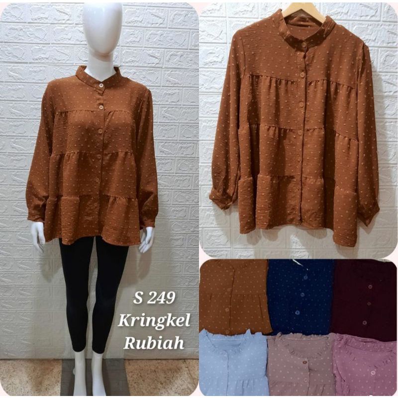 Sidney atasan Crinkle Ruby kekinian Murah / Blouse Ruby Crinkle / atasan kringkel rubi