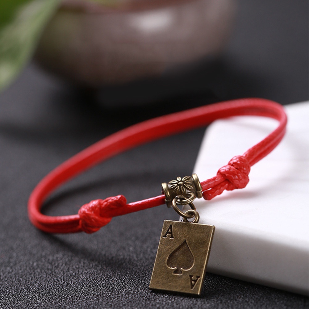 Hu Hu Hu Hu Hu Alat Bantu Pasang Kacamata♡ Gelang Tali Lilin Adjustable Dengan Charm Bulan Sabitkerangpoker Hollow Untuk Priawanita