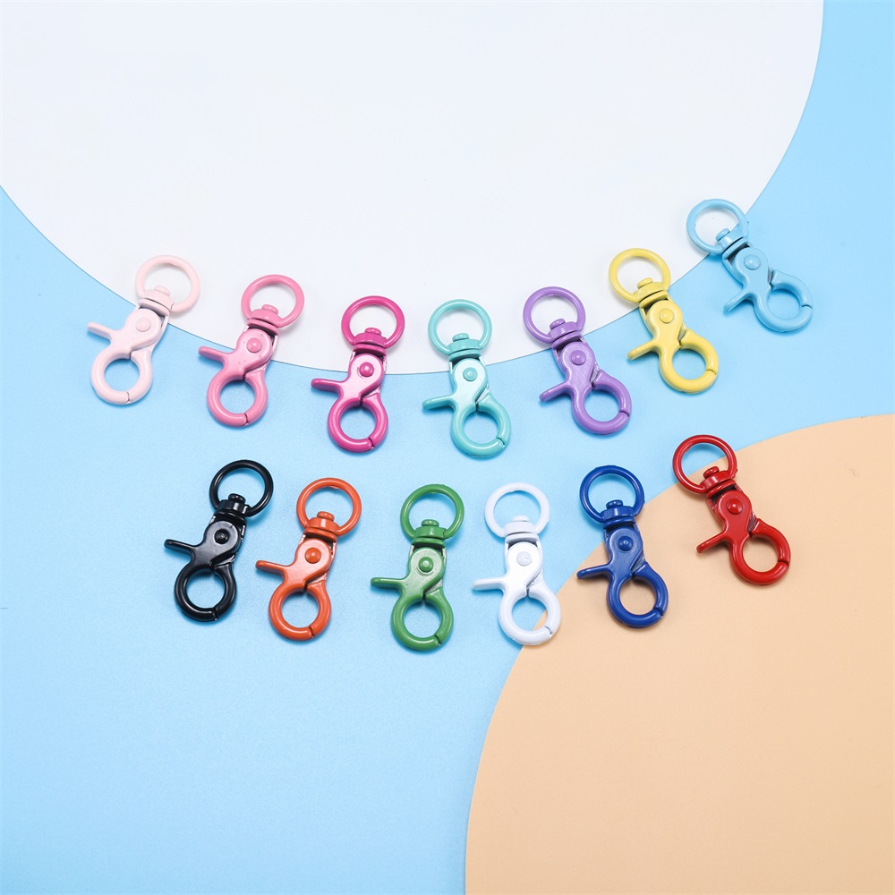 Ready stock Colorful alloy keychain diy key chain fashion accessories jewellery（5pcs/pack 44x21mm）