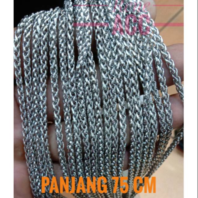 Kalung Titanium pria wanita Rantai bulat stainlessteel