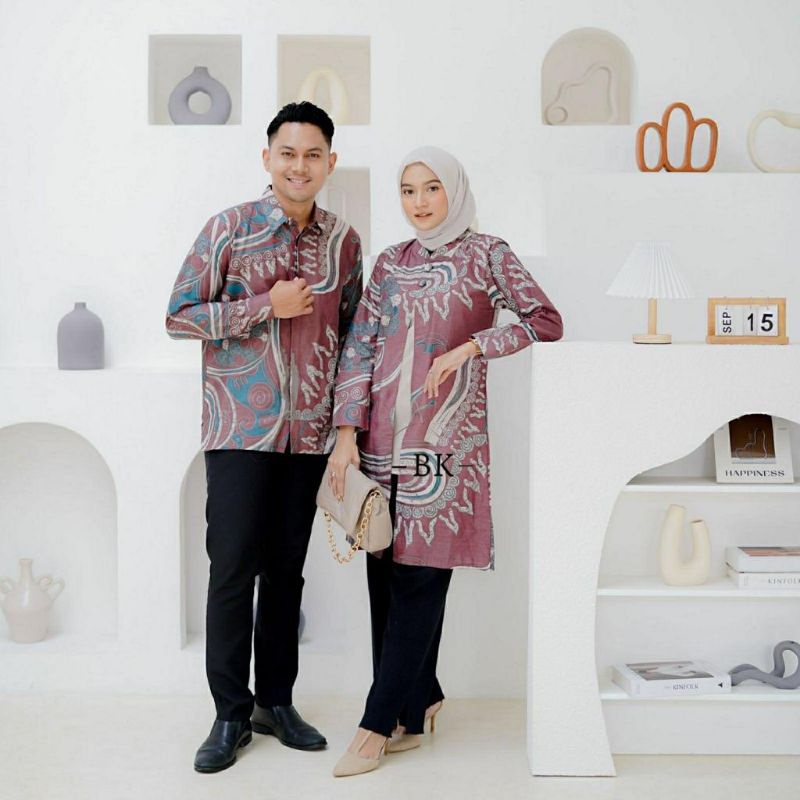 BATIK COUPLE MODERN KOMBINASI ABSTRAK ||ATASAN KERJA||M-L-XL-XXL-3L