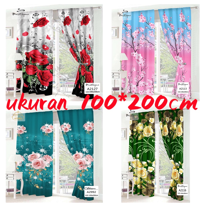 Hordeng Jendela Kamar Tidur Hordeng Pintu Hordeng Jendela Panjang Lebar 100 Panjang 200 Cod