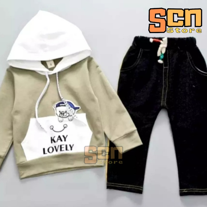 Setelan Anak  Hoodie KAY Usia 1-6 Tahun