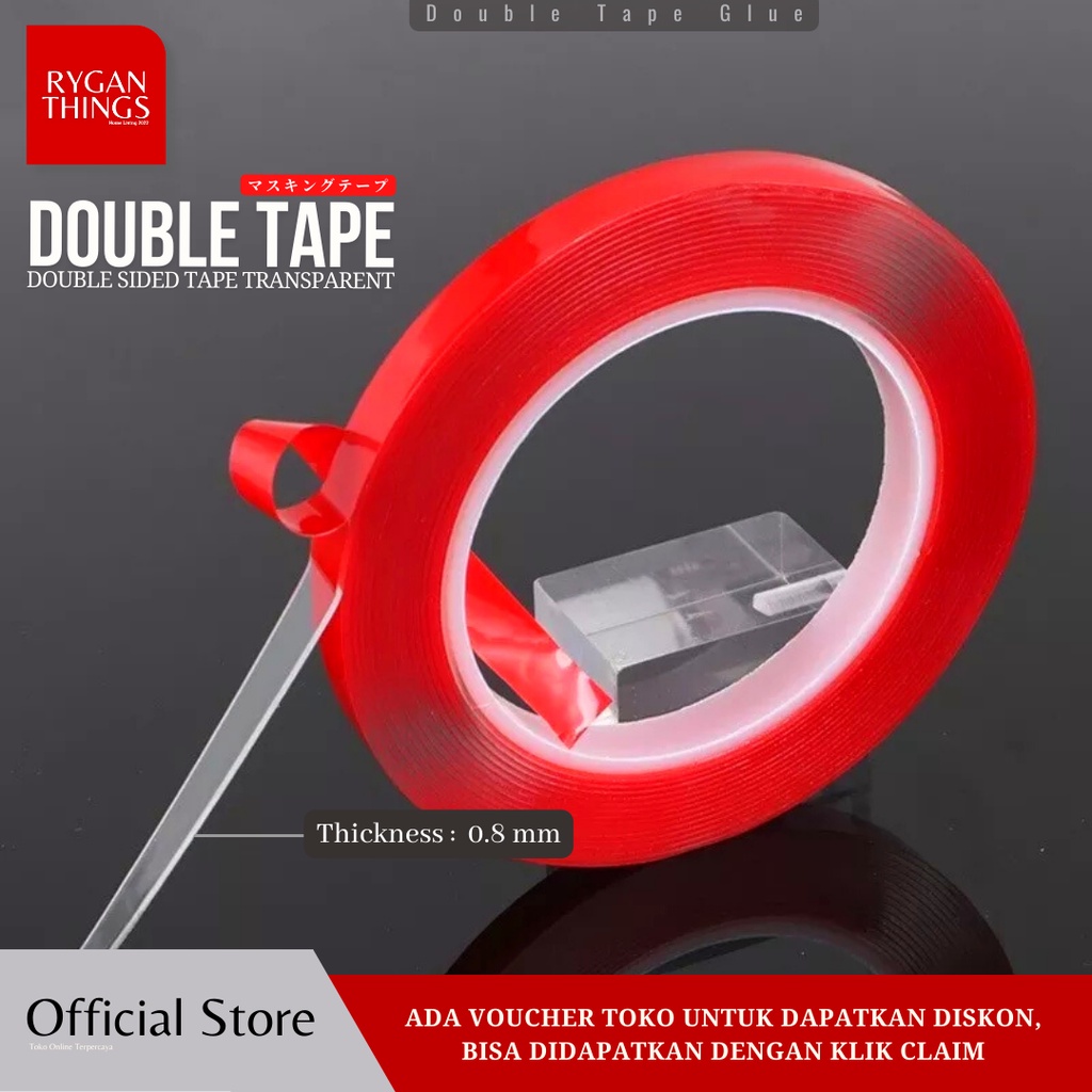 

Selotip Double Tape Transparent Acrylic 3M TaffPACK - HL878