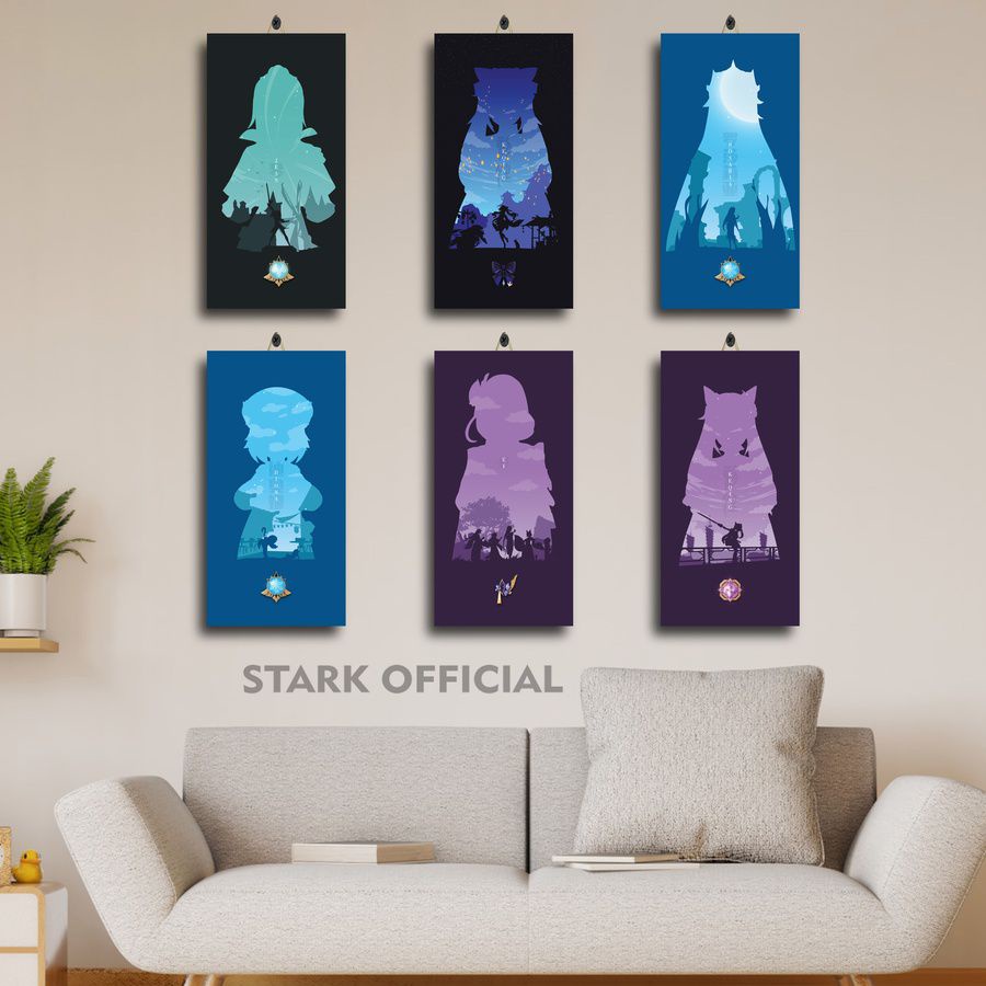 HIASAN RUANG BESAR KLEE MONA JEAN GANYU GENSHIN IMPACT 15X30 SQACZ/LXSWT/ POSTER KAMAR GAME KEQING E