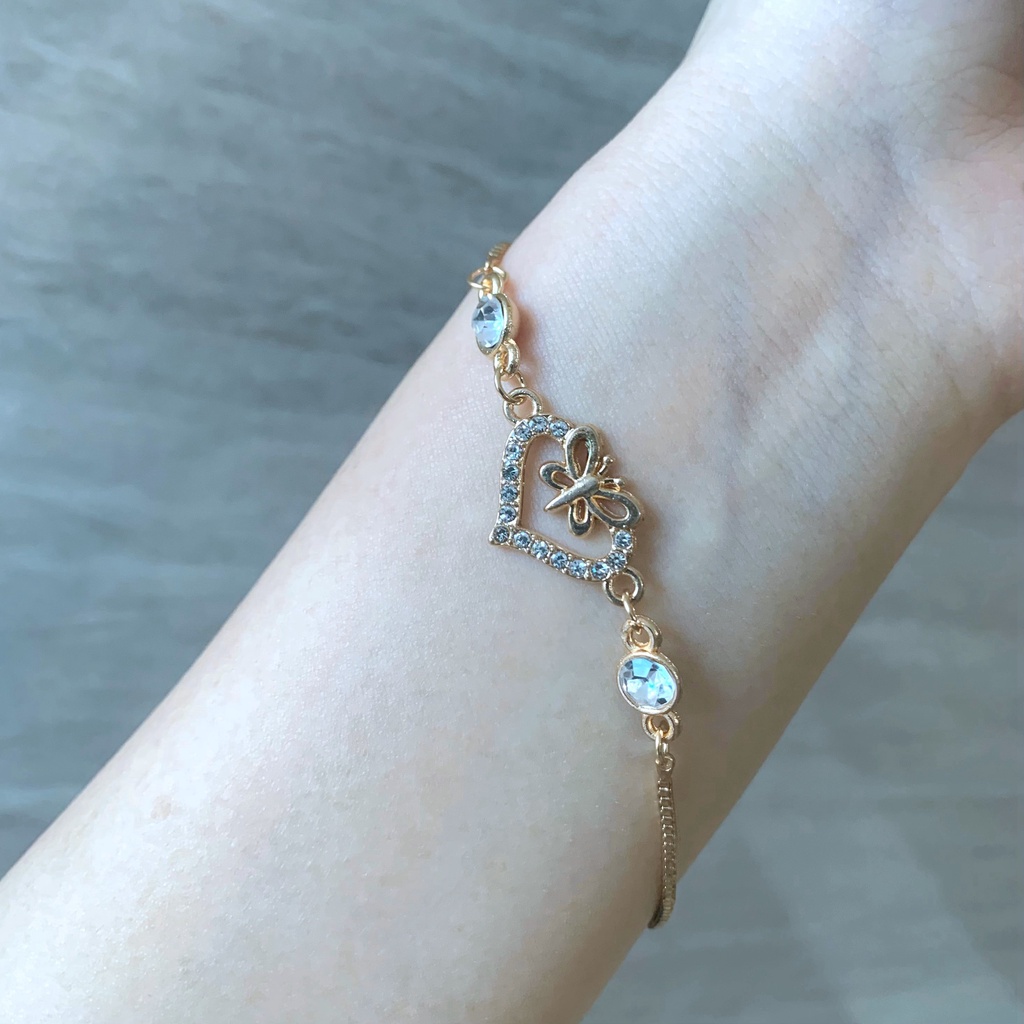 Gelang Serut titanium emas wanita berlian fashion wanita korea gelang tangan mutiara rantai Xuping bracelet aksesoris-#7