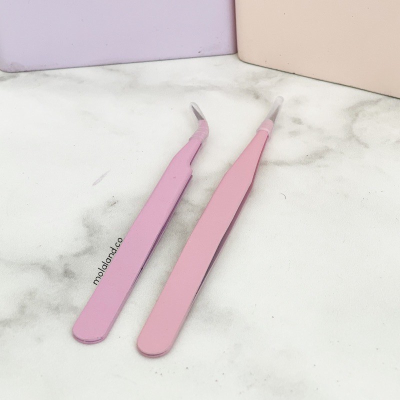 PINSET / TWEEZERS EYELASH EXTENSION PINK STANDARD ALAT SAMBUNG BULUMATA