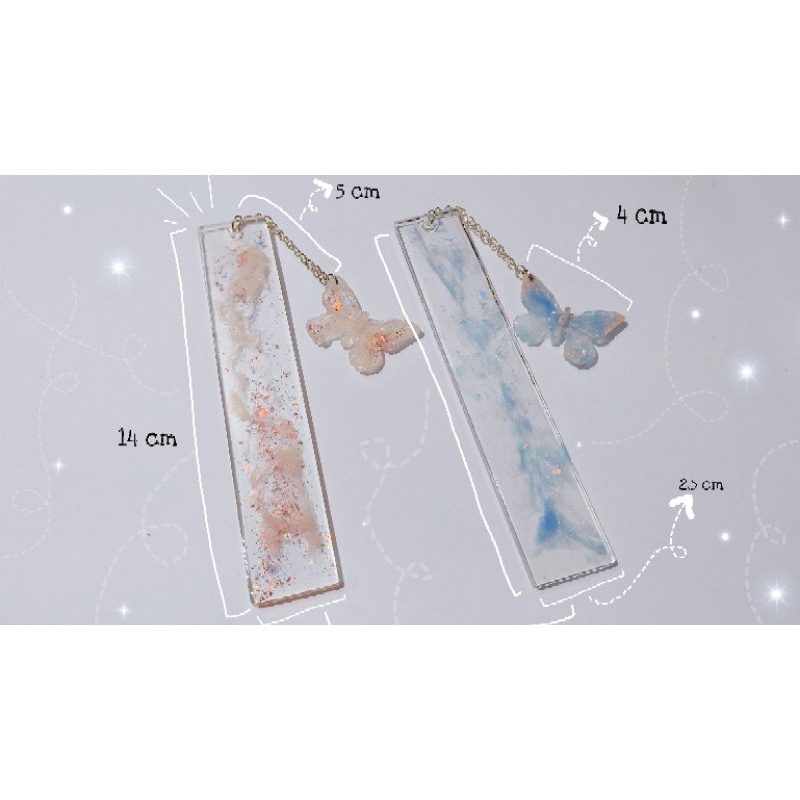

Butterfly Bookmark Custom Deco (with resin)