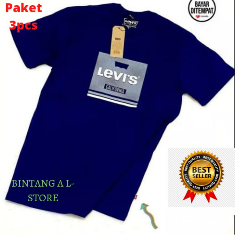 [Promo] 100RB DAPAT 3Pcs Kaos Leviis Premium / Kaos pria distro / Kaos Nevada pria distro / kaos bomboogie pria distro