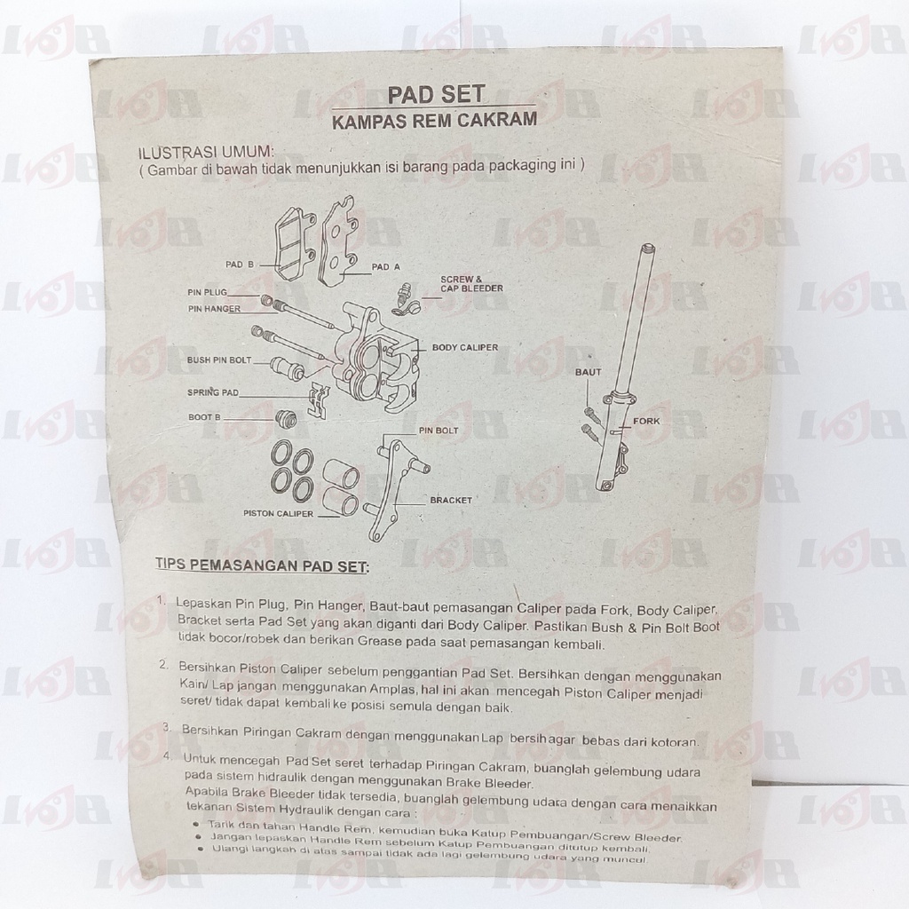 ASPIRA Disc Pad Mio Lama Pertama Kampas Rem Cakram Depan Yamaha 5TL