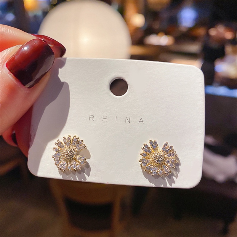 [ACKER] Gaya Korea Sederhana 925 Silver Daisy Stud Earrings Untuk Wanita