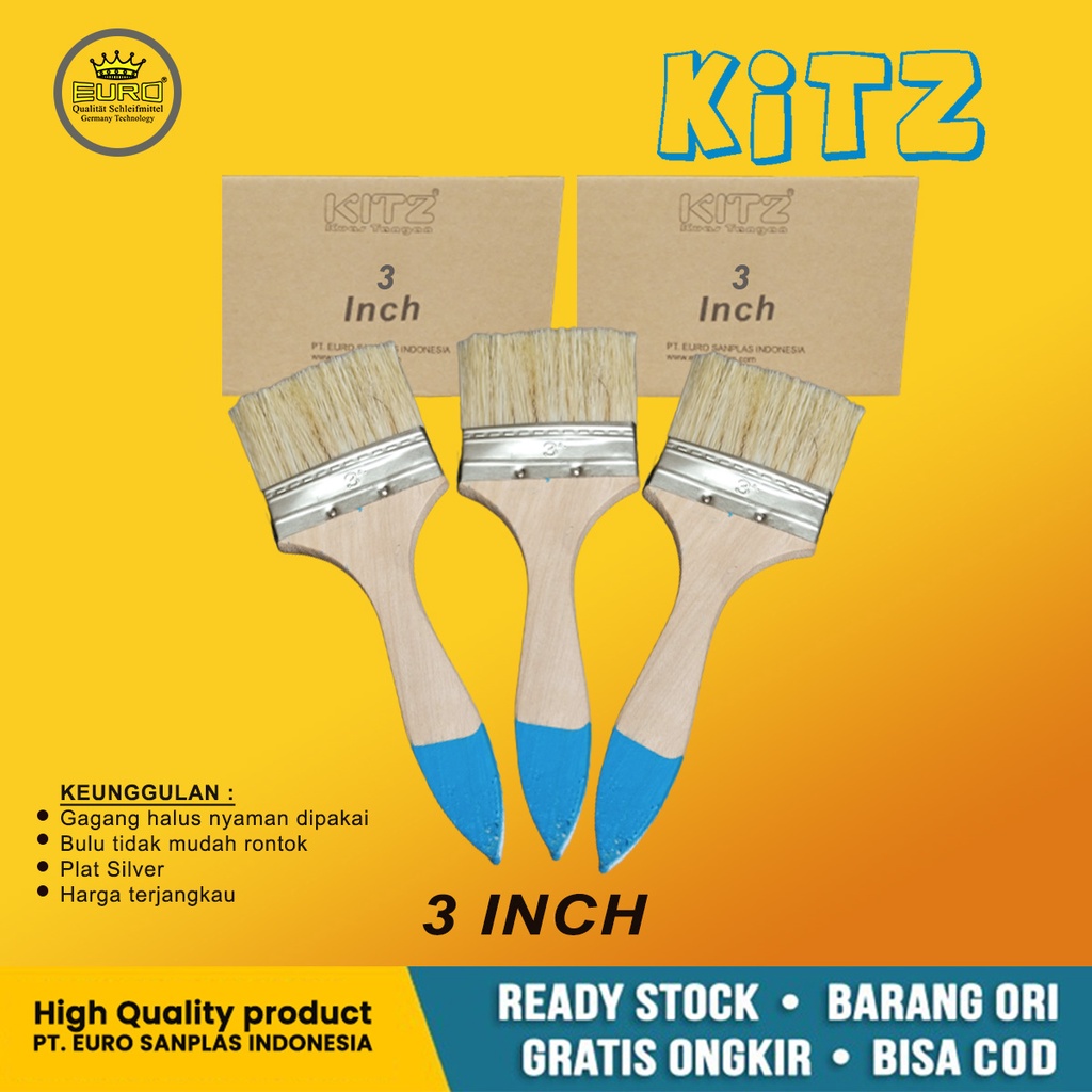 Kuas cat 3 inchi KITZ/kuas MURAH Berkualitas