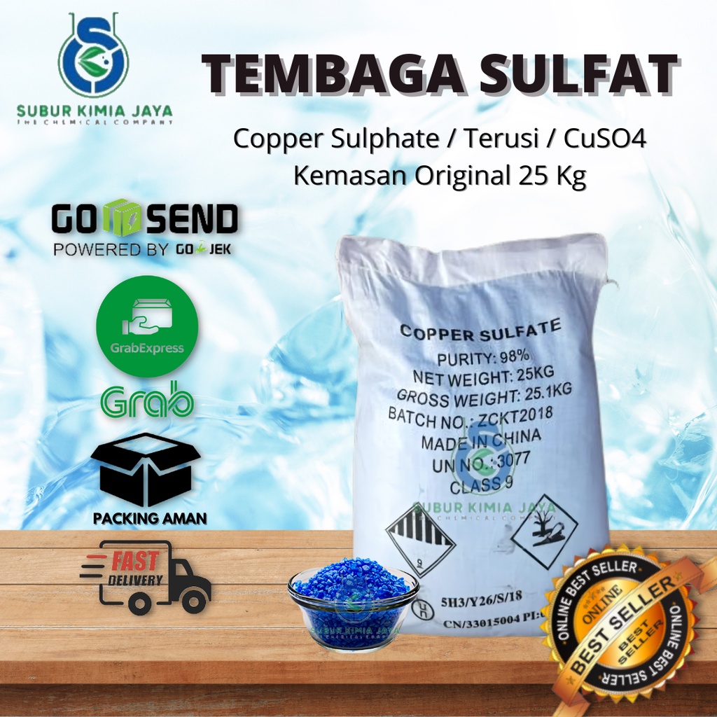 Cooper Sulphate / CuSo4 / Terusi 25 Kg ( KHUSUS GOJEK )