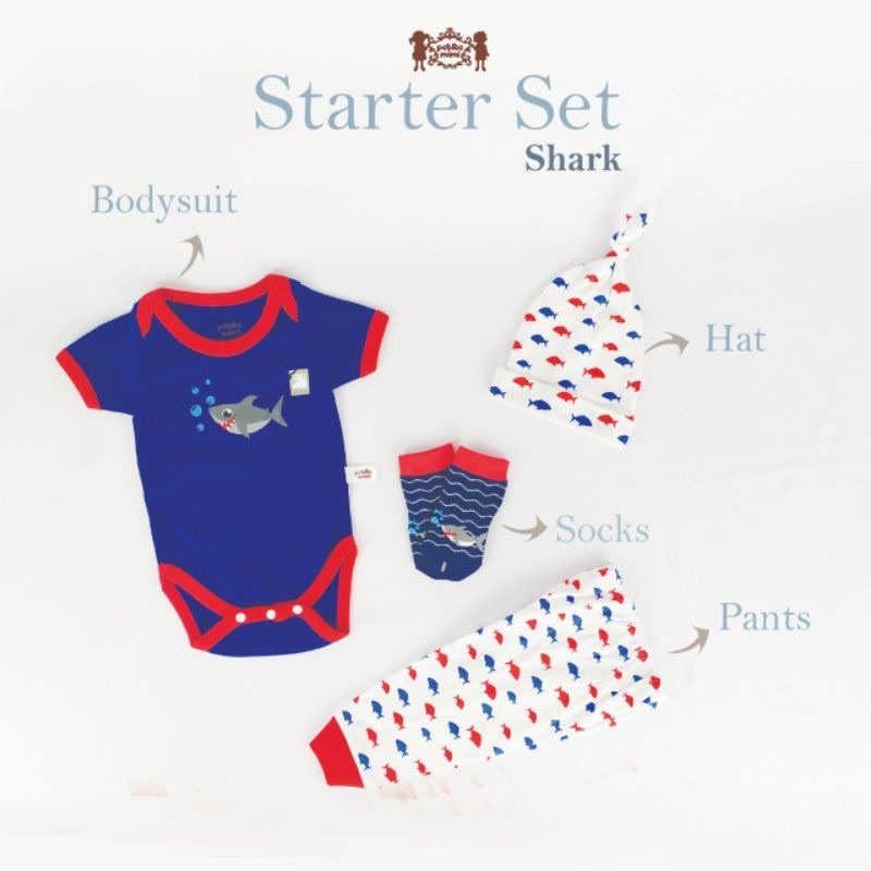 Petite Mimi Starter Set 4in1 - Setelan Set Bayi/Baby set