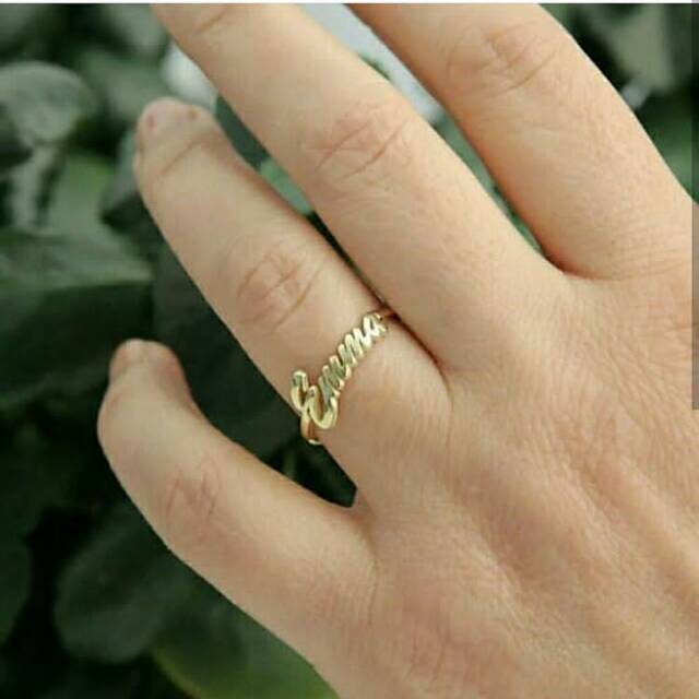 Cincin nama /cincin ukir nama /cincin lapis emas