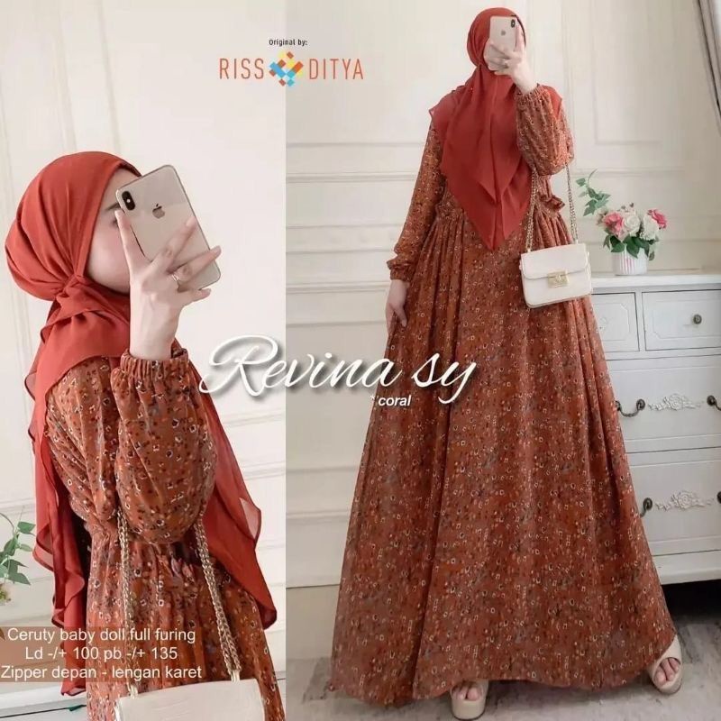 DRESS MUSLIM, baju wanita, dress, gamis, Baju gamis, fashion wanita,  Revina Syari