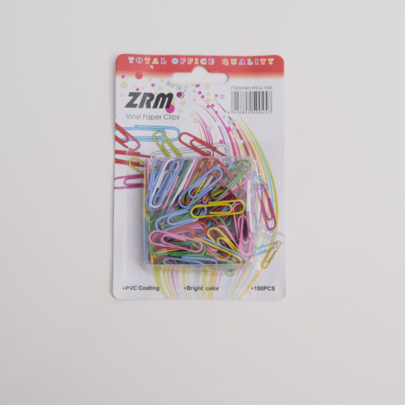 

(100 pcs) Paper Clip Warna-Warni ZRM - 1 Pak/Pack Bungkus Klip Kertas
