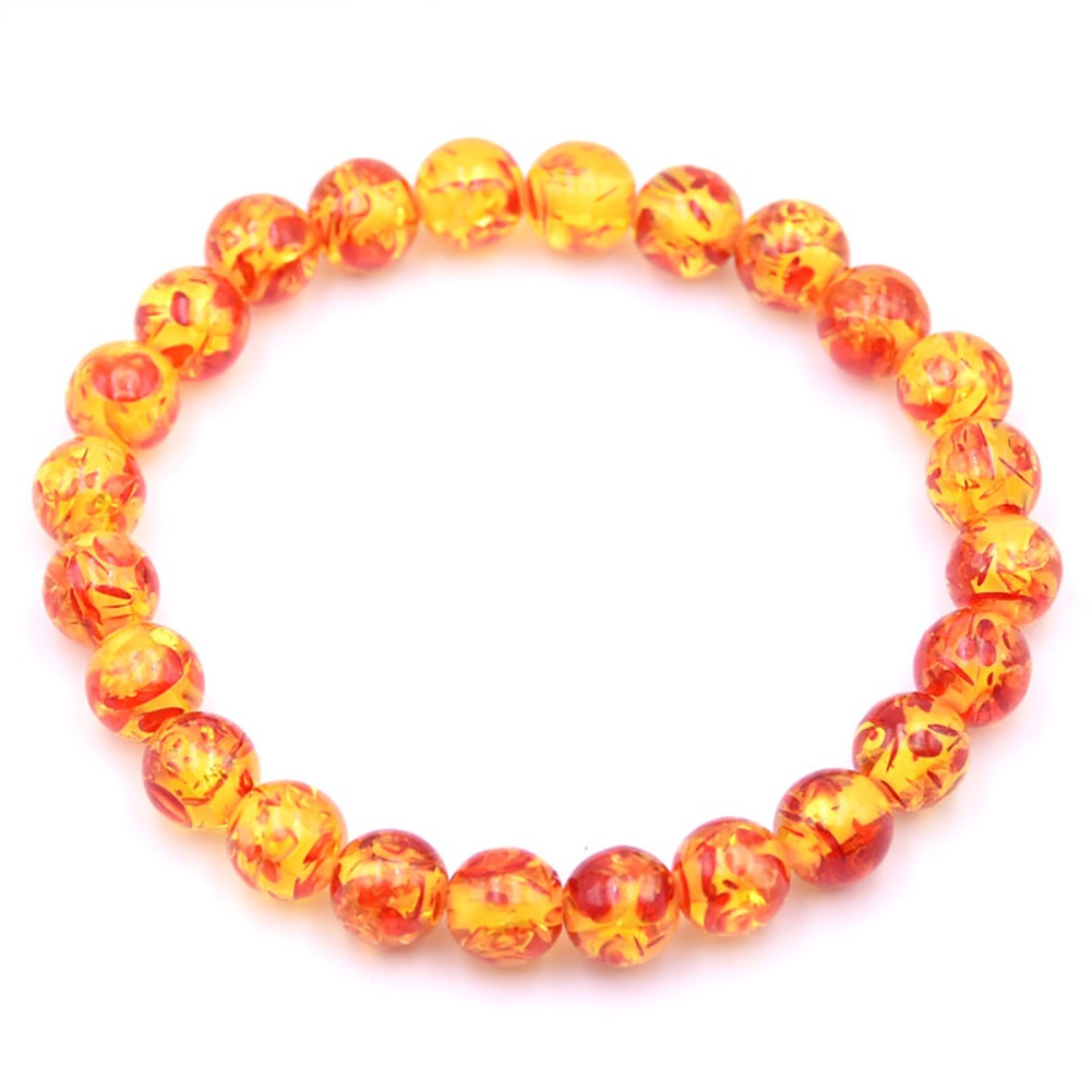 Hu Hu Hu Hu Hu Alat Bantu Pasang Kacamata♡ Gelang Manik-Manik Batu Amber Buatan Ukuran 8mm / 10mm Untuk Pria Dan Wanita