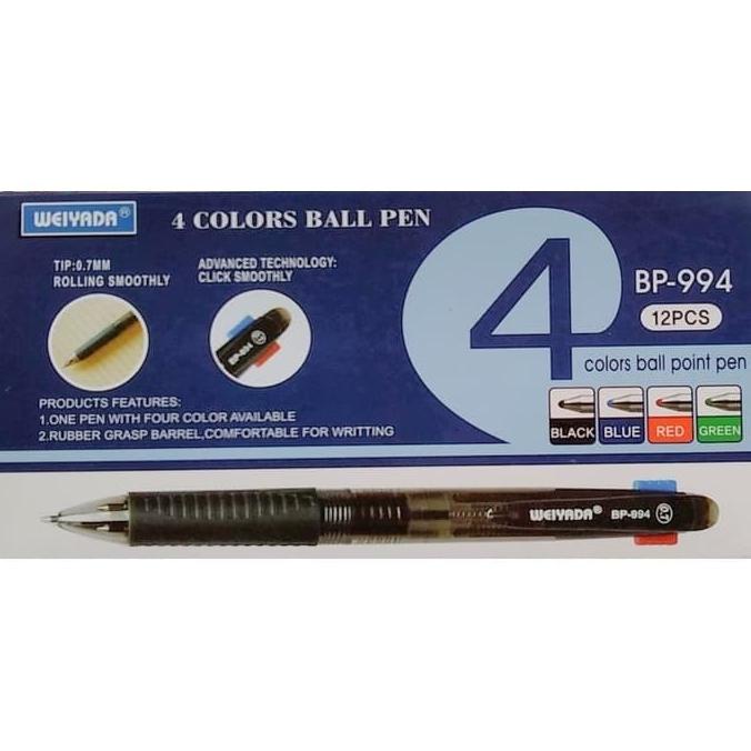 

>>>>>] Ball Pen Pulpen Pena WEIYADA 4W BP994 4 WARNA BP 994 Bolpen MURAH