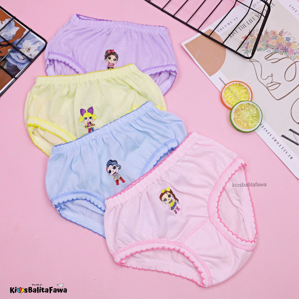 (ISI 6-12 PC) Celana Dalam uk 3-4 Tahun / Underwear Kids Pakaian Dalam Anak Perempuan CD Cewek Polos