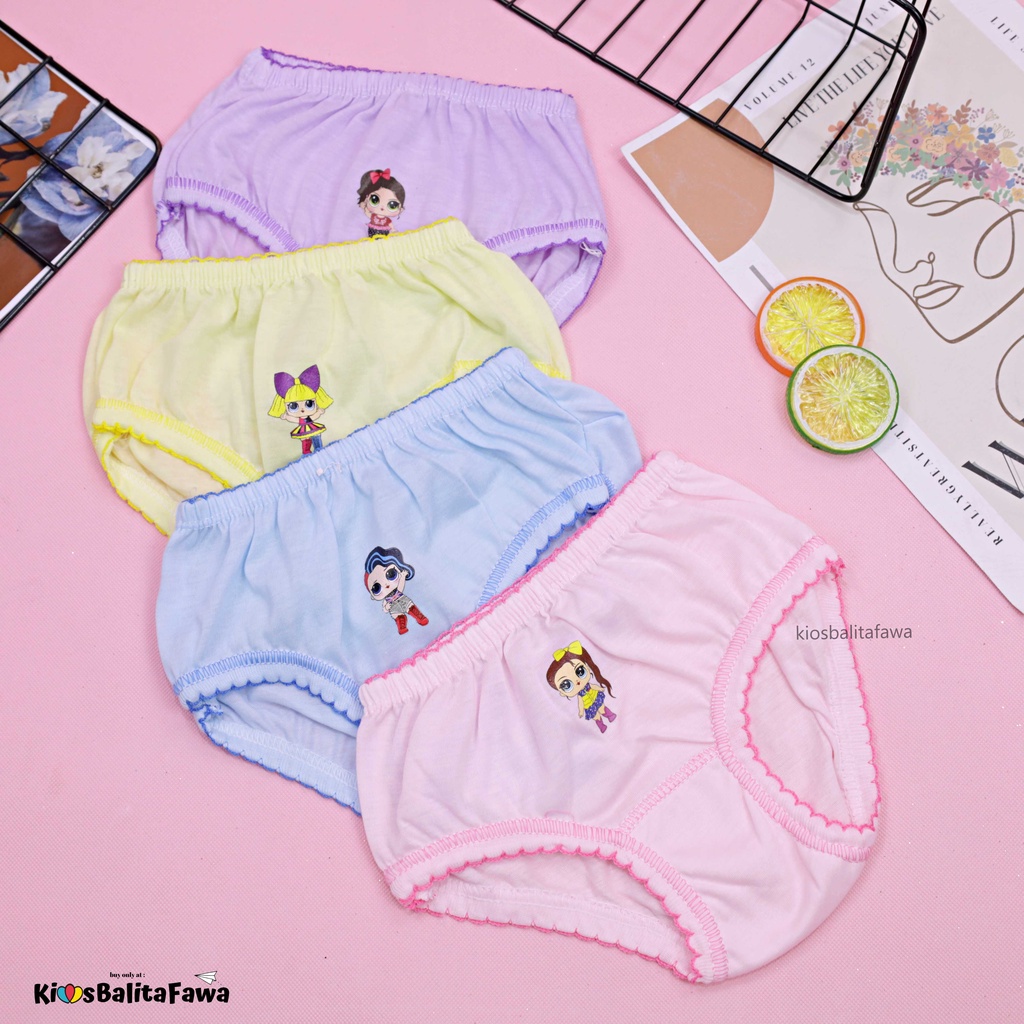 (ISI 3 PC) Celana Dalam uk 3-4 Tahun / Underwear Kids Pakaian Dalam Anak Perempuan CD Polos Cewek