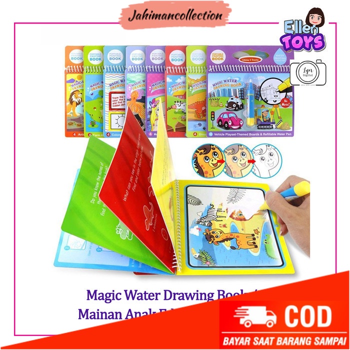 

✨ BISA COD ✨ Magic Water Drawing Book / Mainan Anak Edukasi Mewarnai