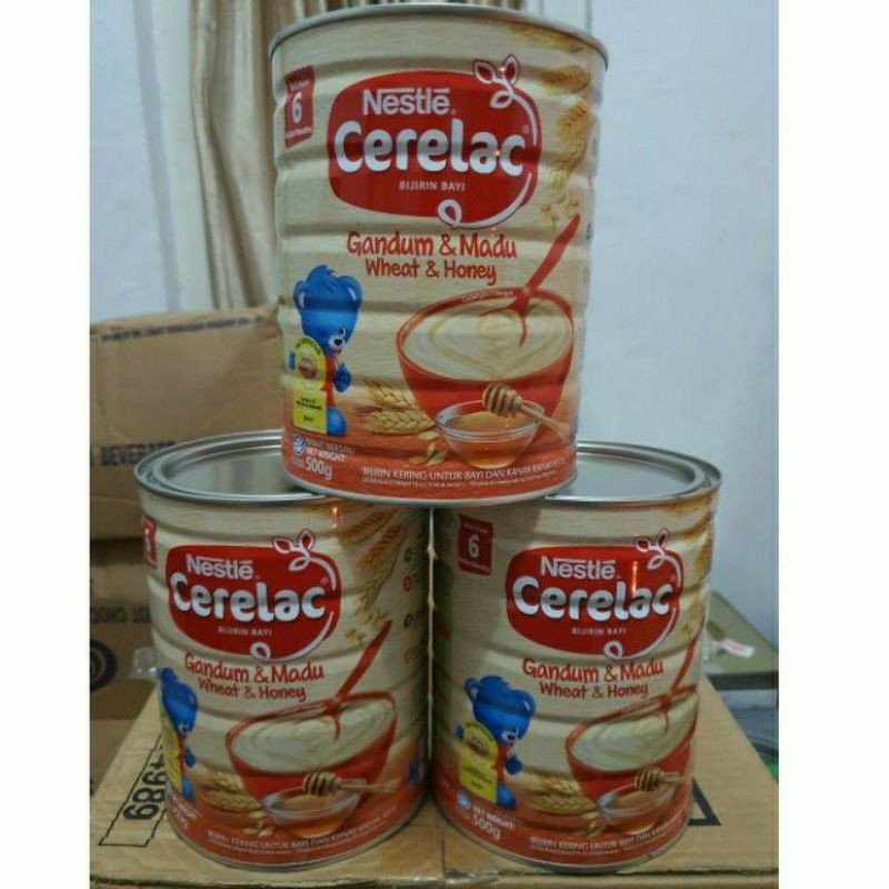 500g Nestle Cerelac Kaleng Bubur Bayi Gandum dan Madu Malaysia.