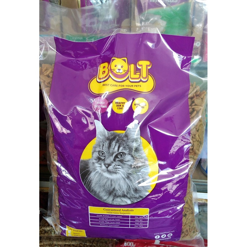 BOLT IKAN DONAT Makanan Kucing Cat Food Kemasan Repack 1 kg 800 gram